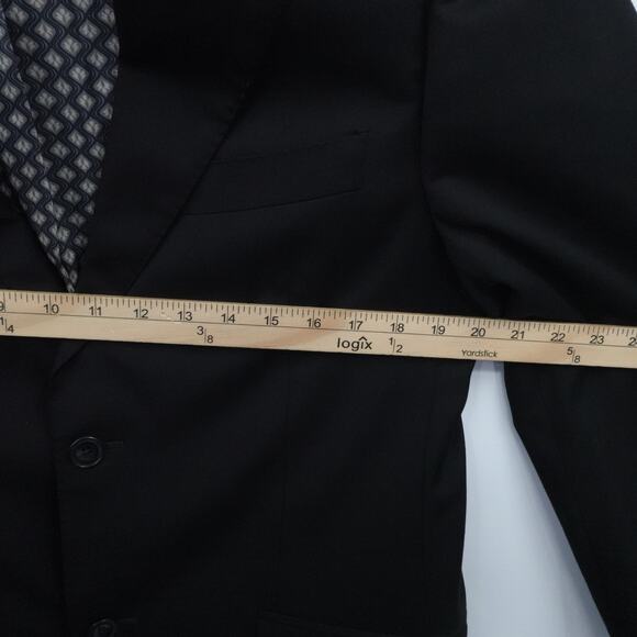 J Hilburn Blazer Mens 39S Black Wool Classic 2 Button Lined Business Office - Picture 4 of 16